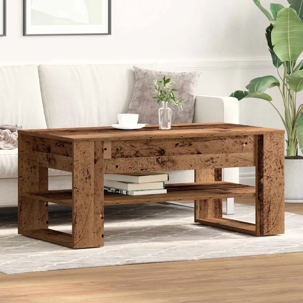 vidaXL Масичка за кафе Старо дърво 102 x 55 x 45 см