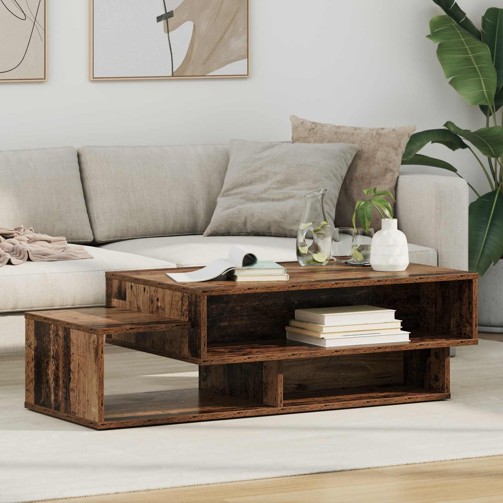 vidaXL Масичка за кафе Старо дърво 105 x 50 x 325 см
