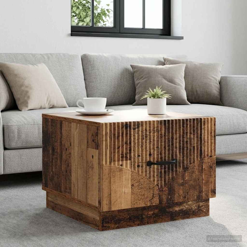 vidaXL Масичка за кафе Старо дърво 49 x 50 x 37 см Инженерна дървесина