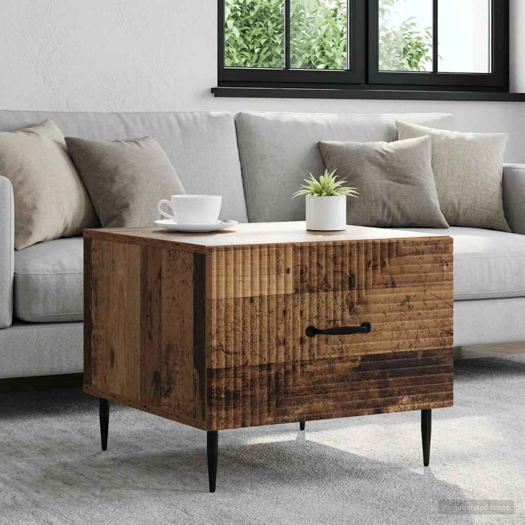 vidaXL Масичка за кафе Старо дърво 49 x 50 x 40 см Инженерна дървесина