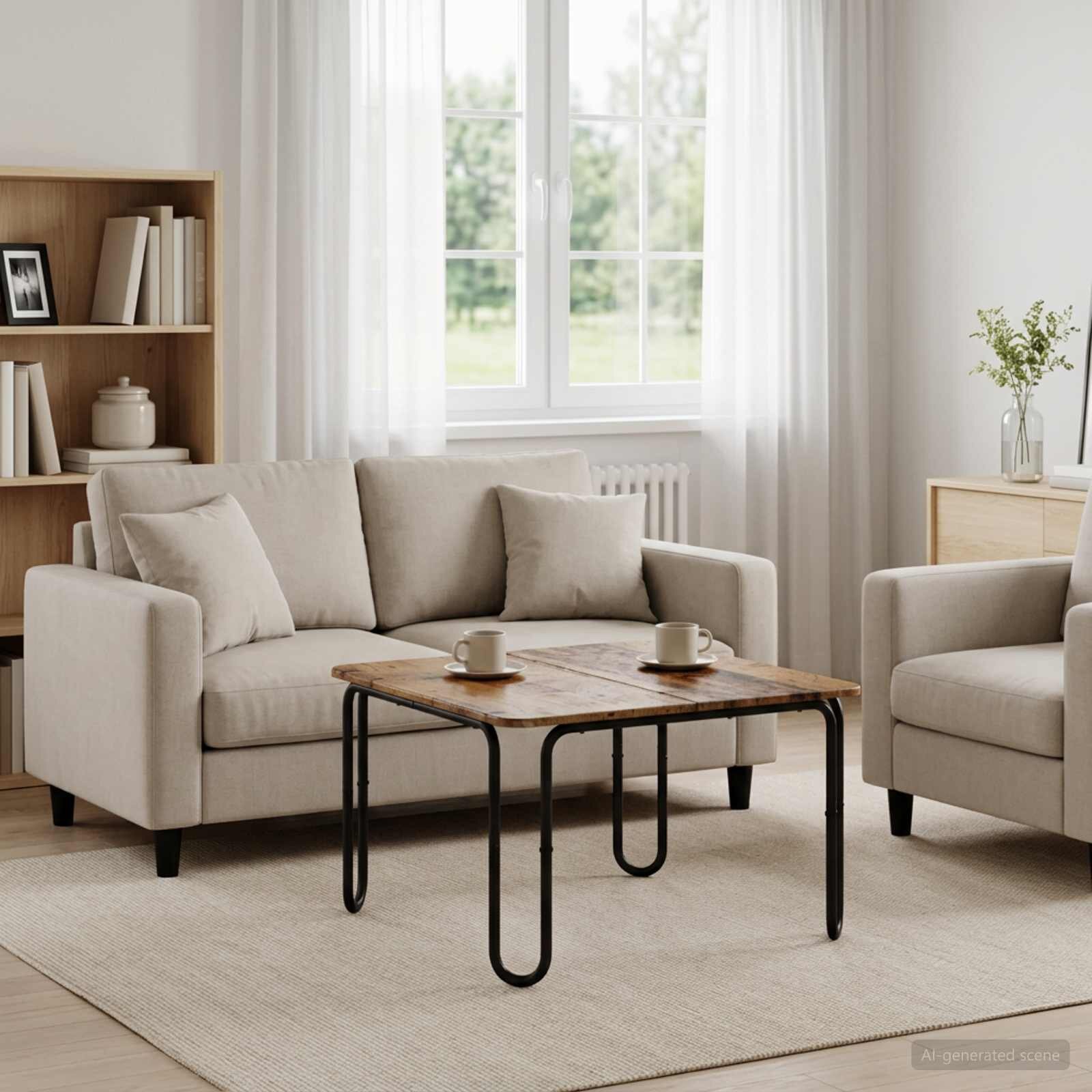 vidaXL Масичка за кафе Старо дърво 795 x 795 x 45 см