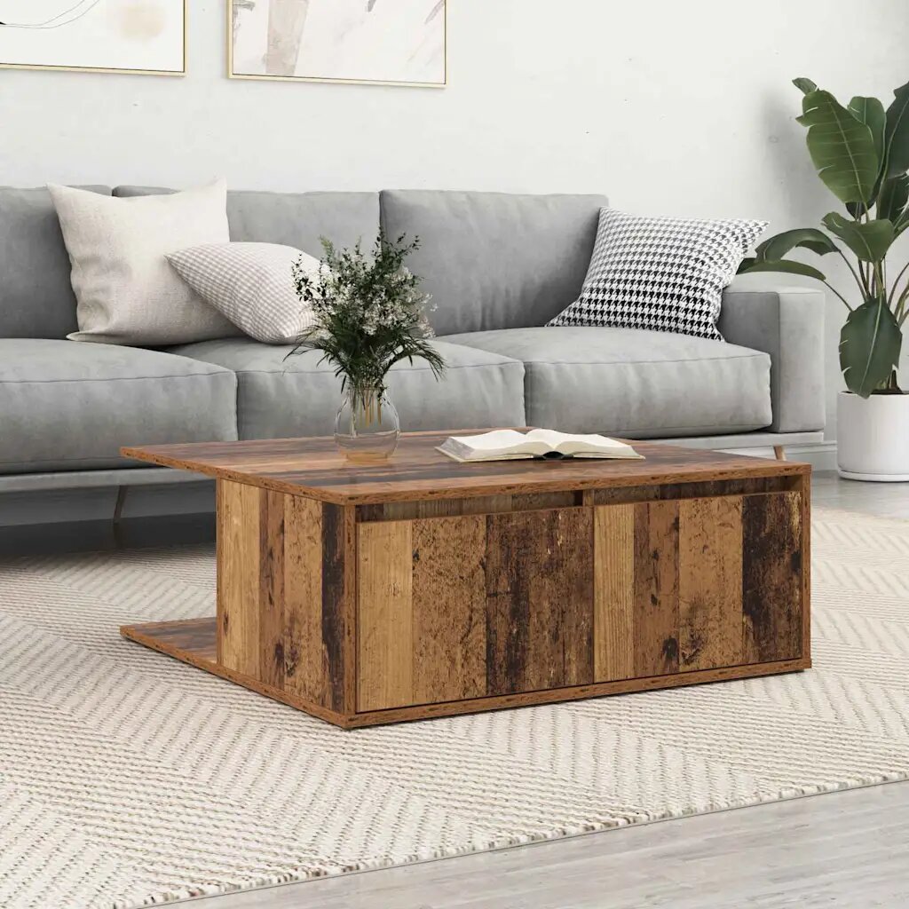 vidaXL Масичка за кафе старо дърво 80 x 80 x 31.5 см