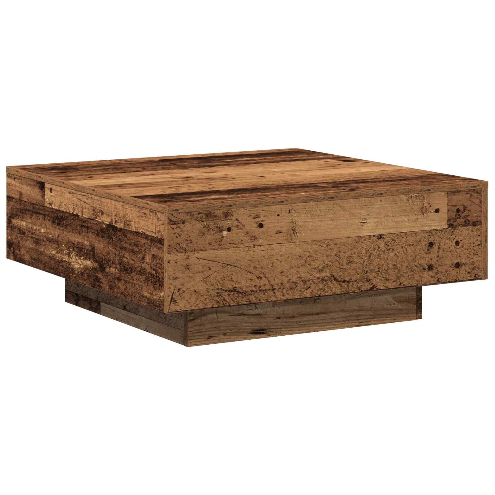 vidaXL Масичка за кафе Старо дърво 80 x 80 x 31 cm