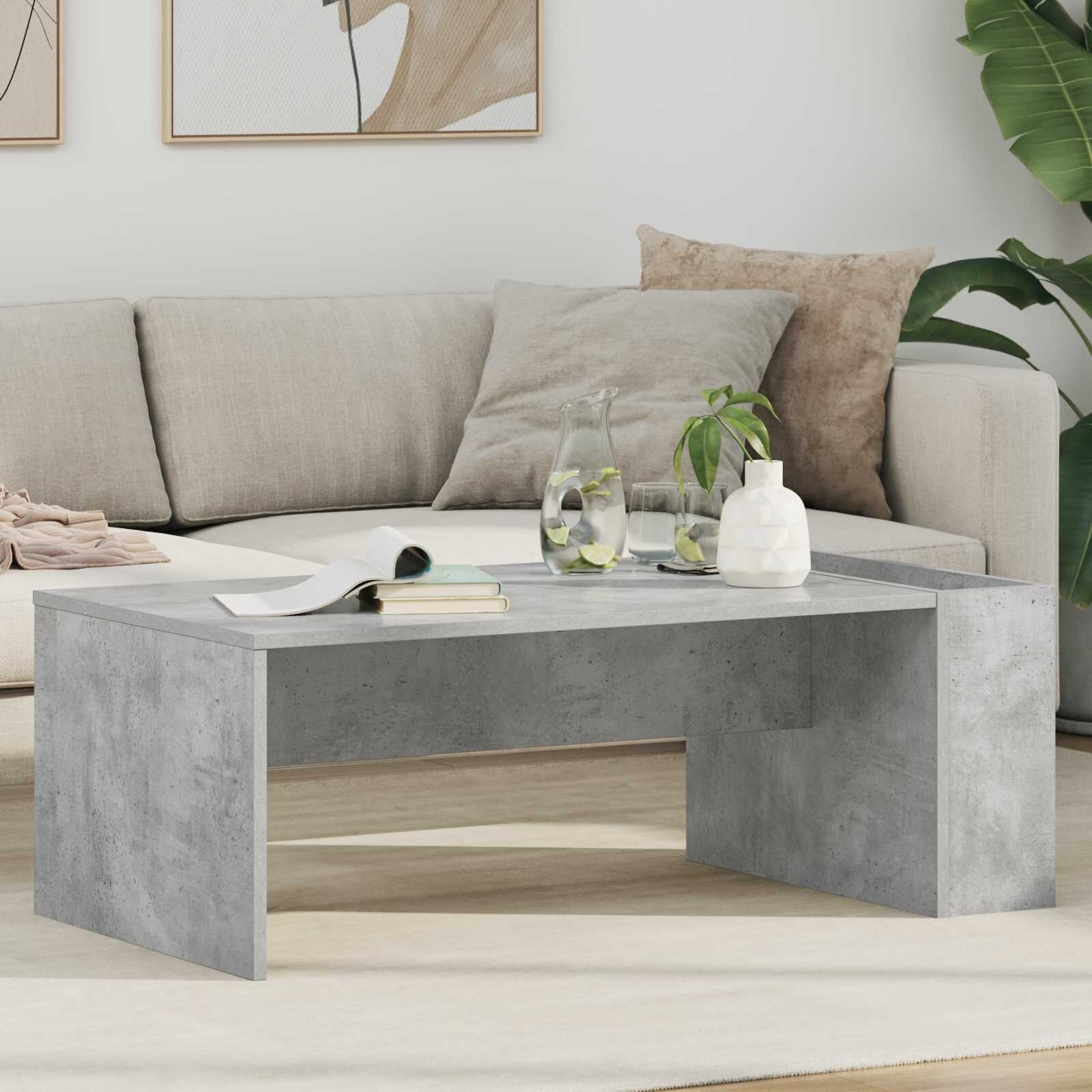 vidaXL Масичка за кафе Циментено сиво 95 x 50 x 34 см