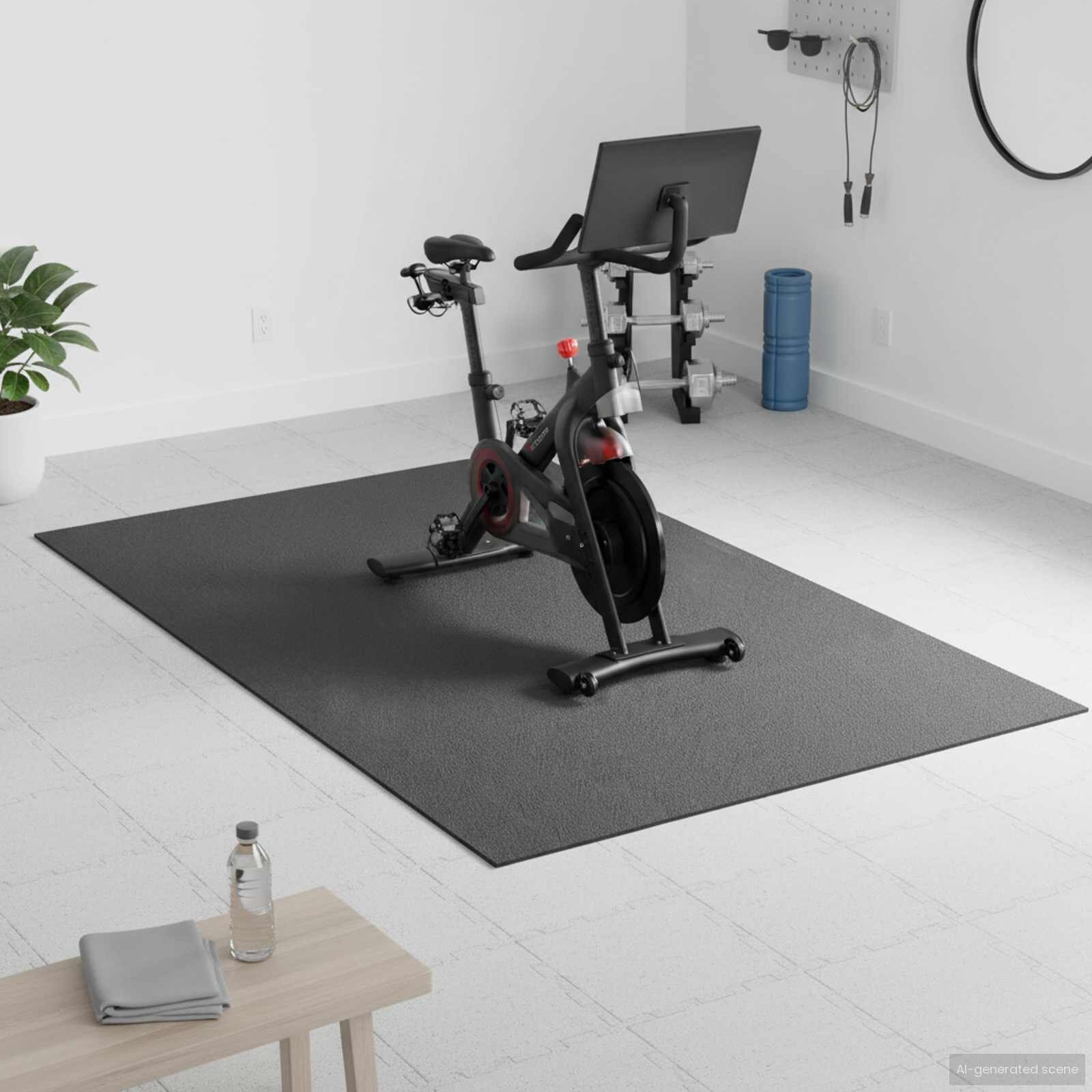 vidaXL Мат за спортна защита Черен 183 x 122 x 06 см Високоплътен PVC