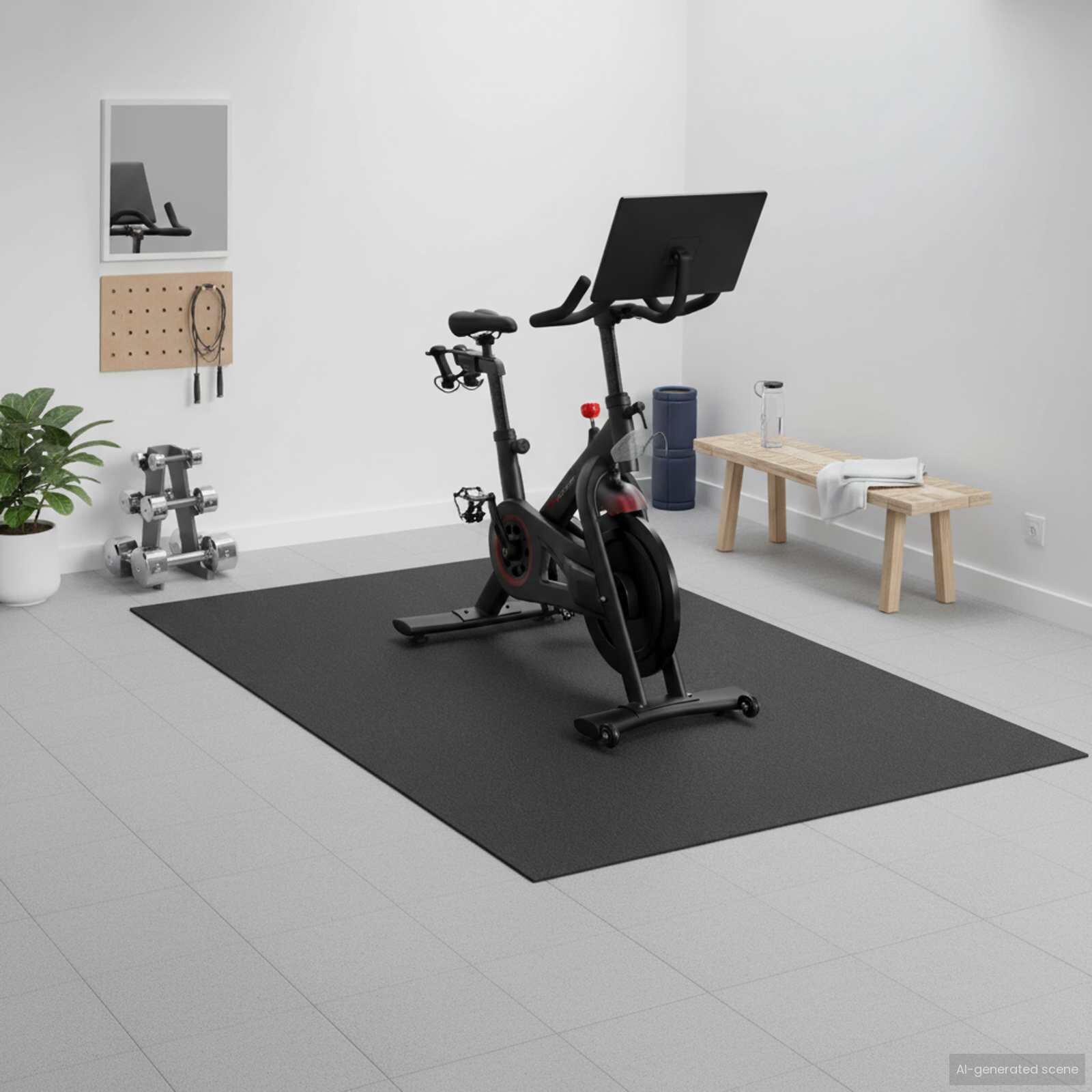 vidaXL Мат за спортна защита Черен 243 x 152 x 06 см Високоплътен PVC