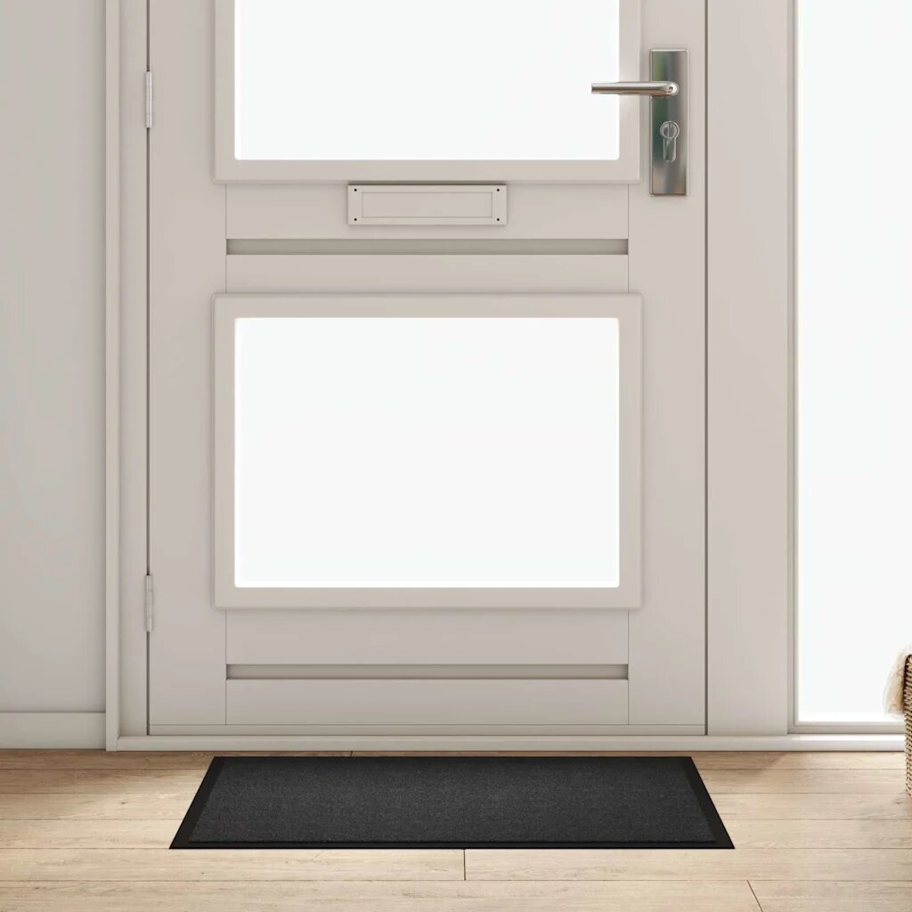vidaXL Мат за врата Антрацит 60 x 80 x 1.2 см Тедди плат