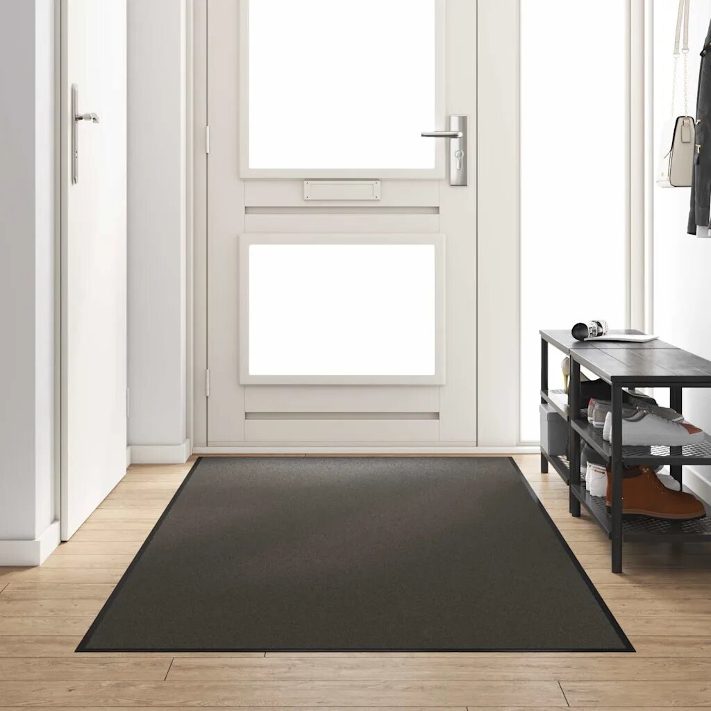 vidaXL Мат за врата Антрацит и черен 120 x 250 cm 100% Полиамид