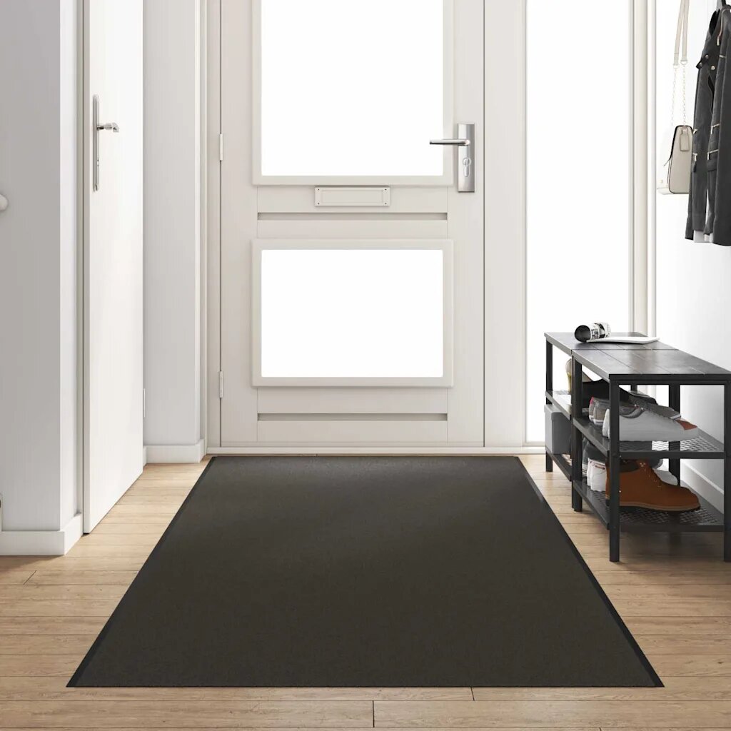 vidaXL Мат за врата Антрацит и черен 120 x 400 cm 100% Полиамид