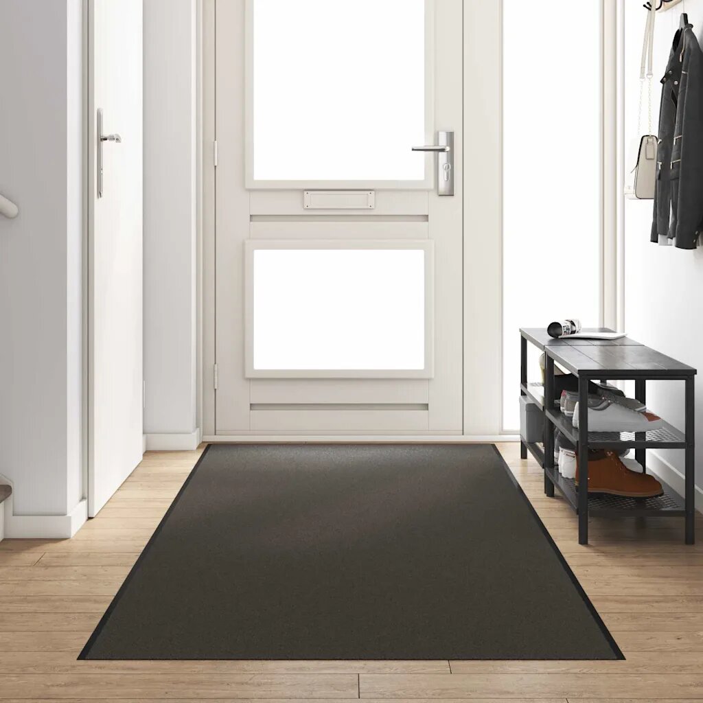 vidaXL Мат за врата Антрацит и черен 120 x 400 cm 100% Полиамид