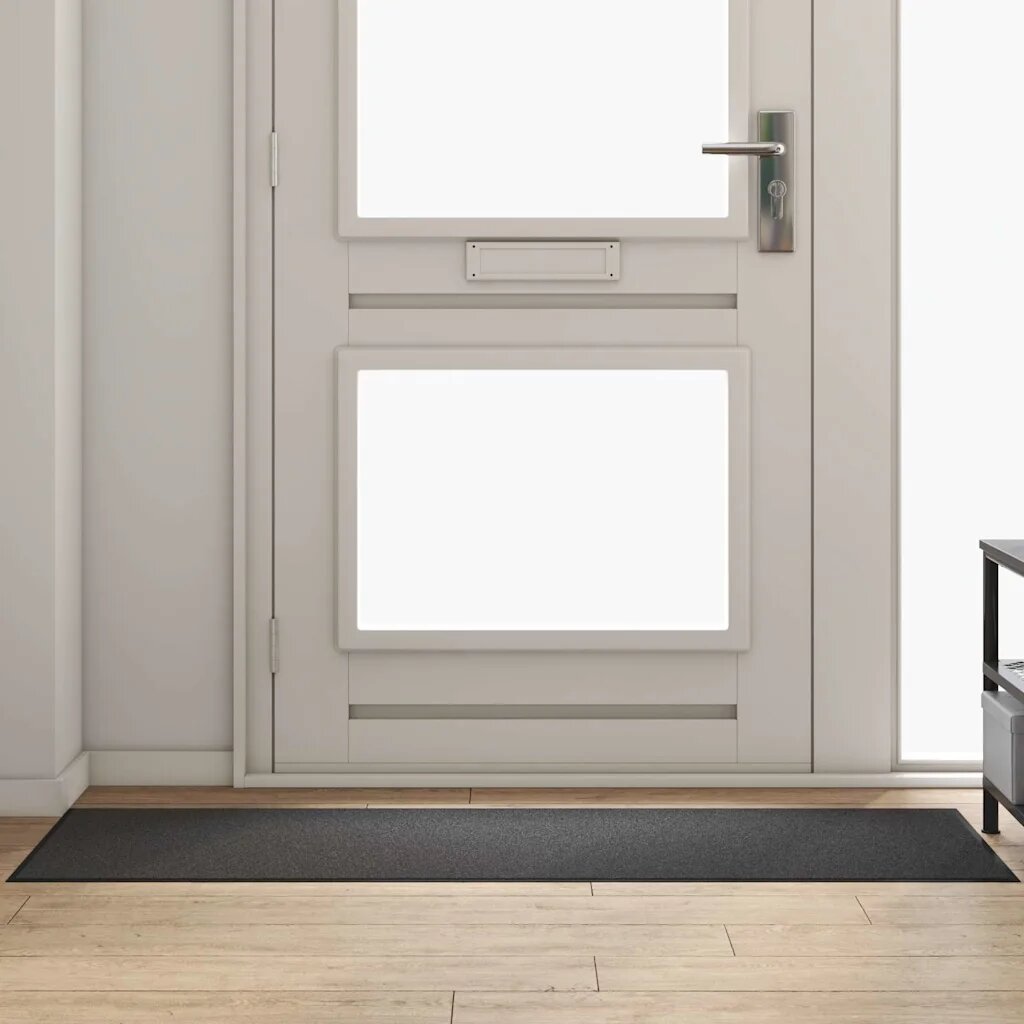 vidaXL Мат за врата Антрацит и черен 60 x 180 cm 100% Полиамид