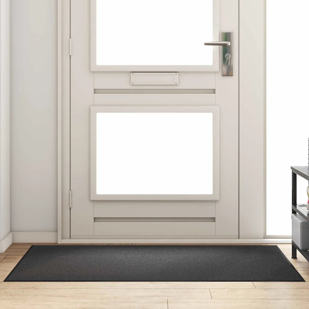 vidaXL Мат за врата Антрацит и черен 90 x 150 cm 100% Полиамид