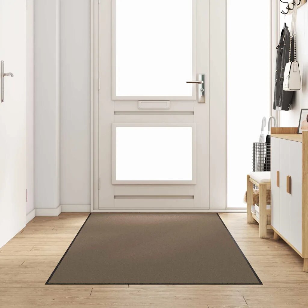 vidaXL Мат за врата Бежов и черен 120 x 250 cm 100% Полиамид