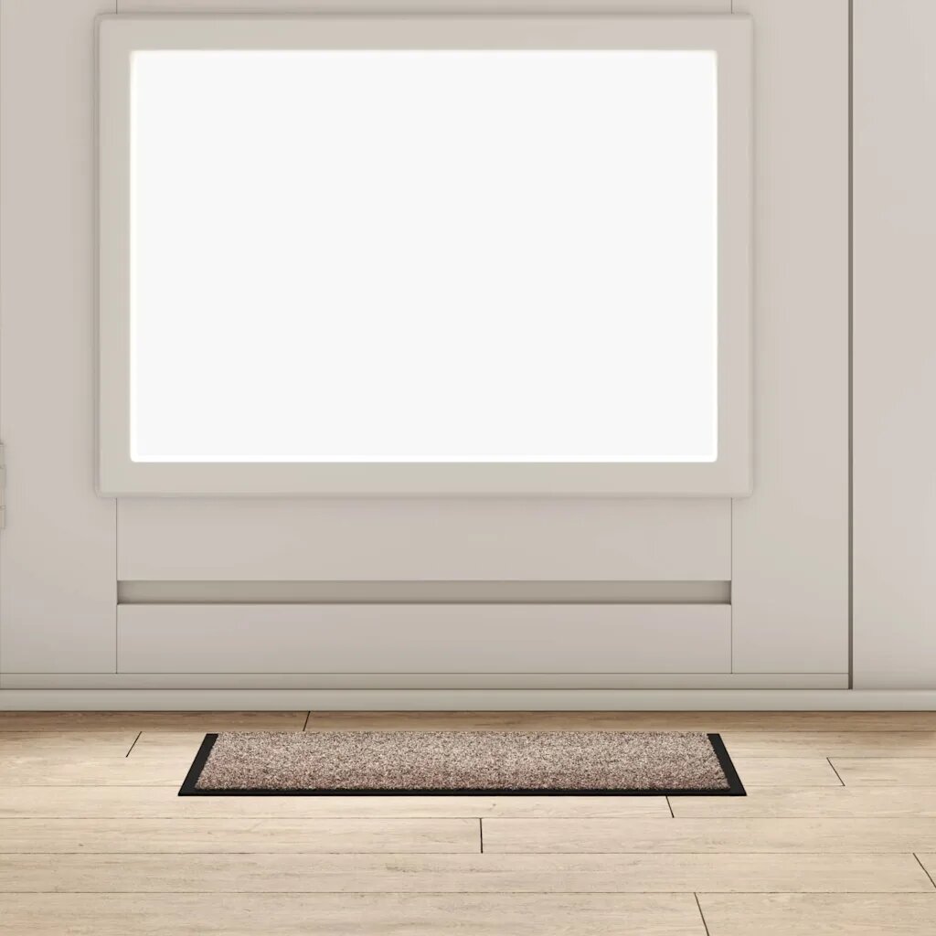 vidaXL Мат за врата Бежово 60 x 40 x 1.2 см Тедди плат