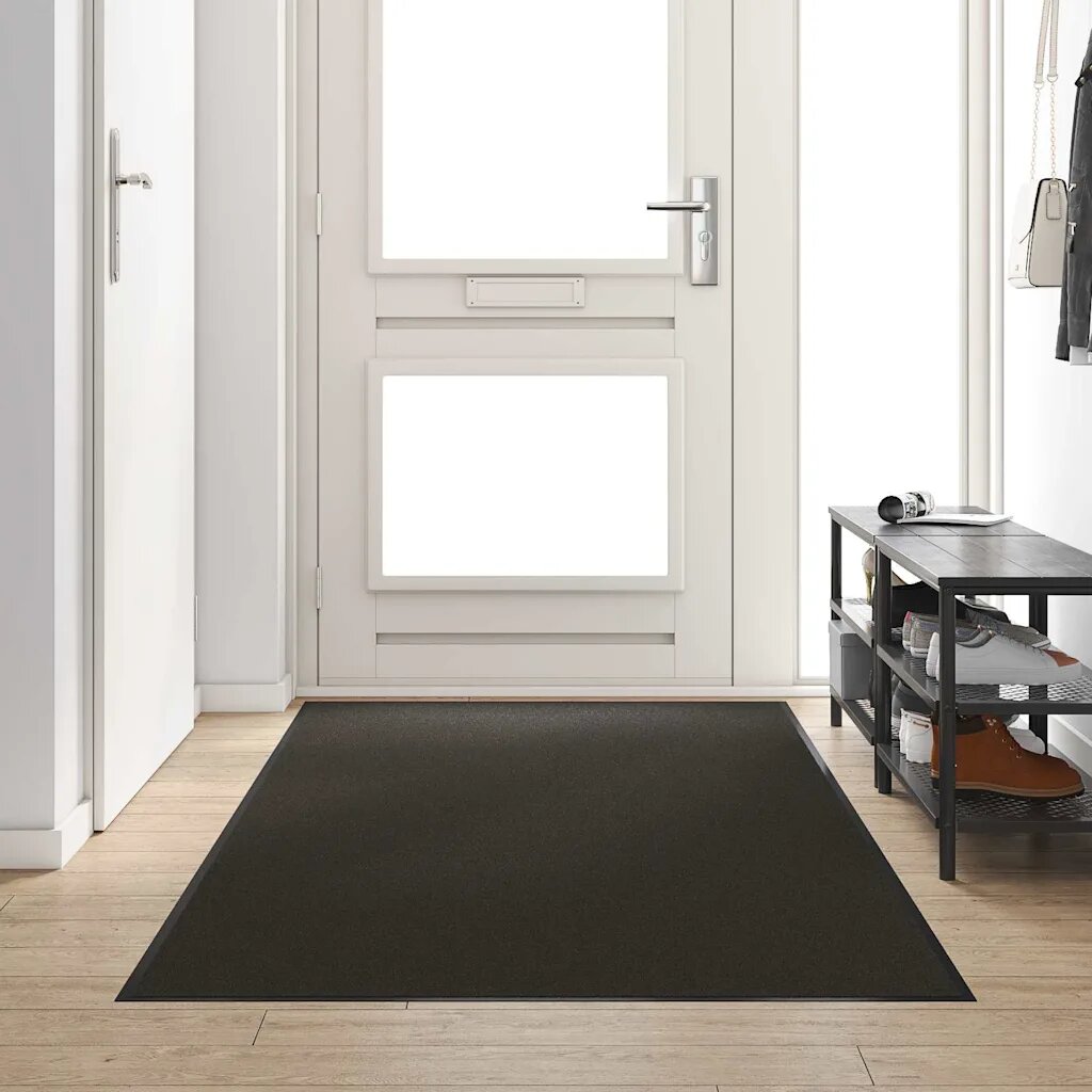 vidaXL Мат за врата Черно 120 x 250 cm 100% Полиамид