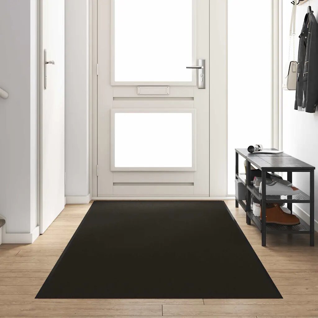 vidaXL Мат за врата Черно 120 x 400 cm 100% Полиамид