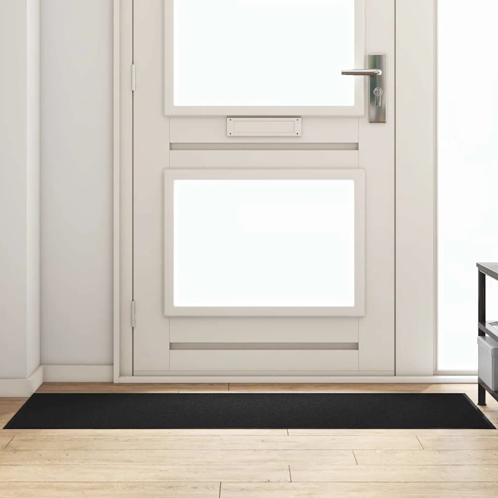 vidaXL Мат за врата Черно 60 x 180 cm 100% Полиамид