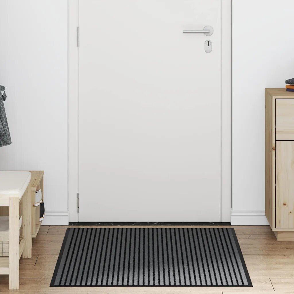 vidaXL Мат за врата Черно 80 x 120 cm Полипропилен