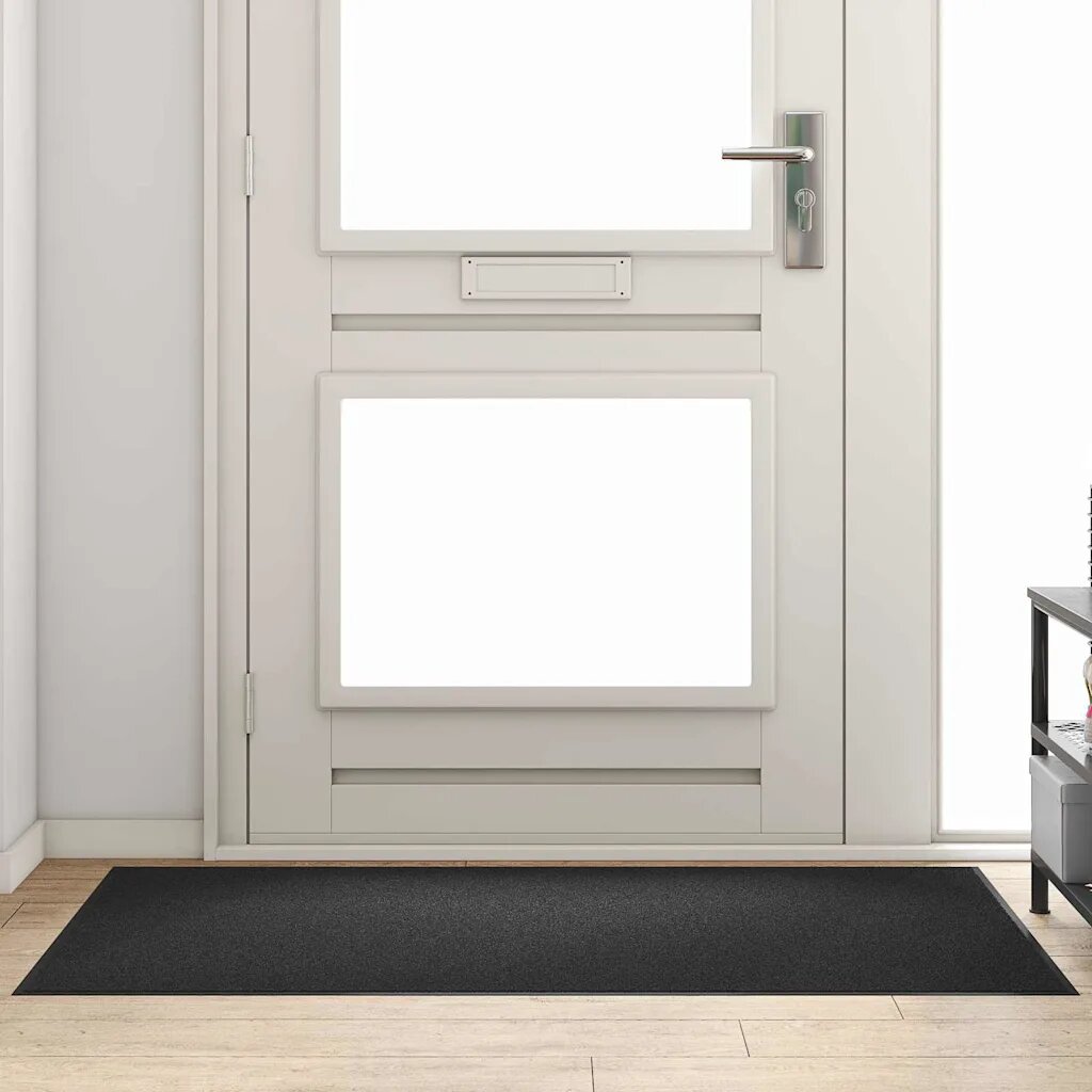 vidaXL Мат за врата Черно 90 x 150 cm 100% Полиамид