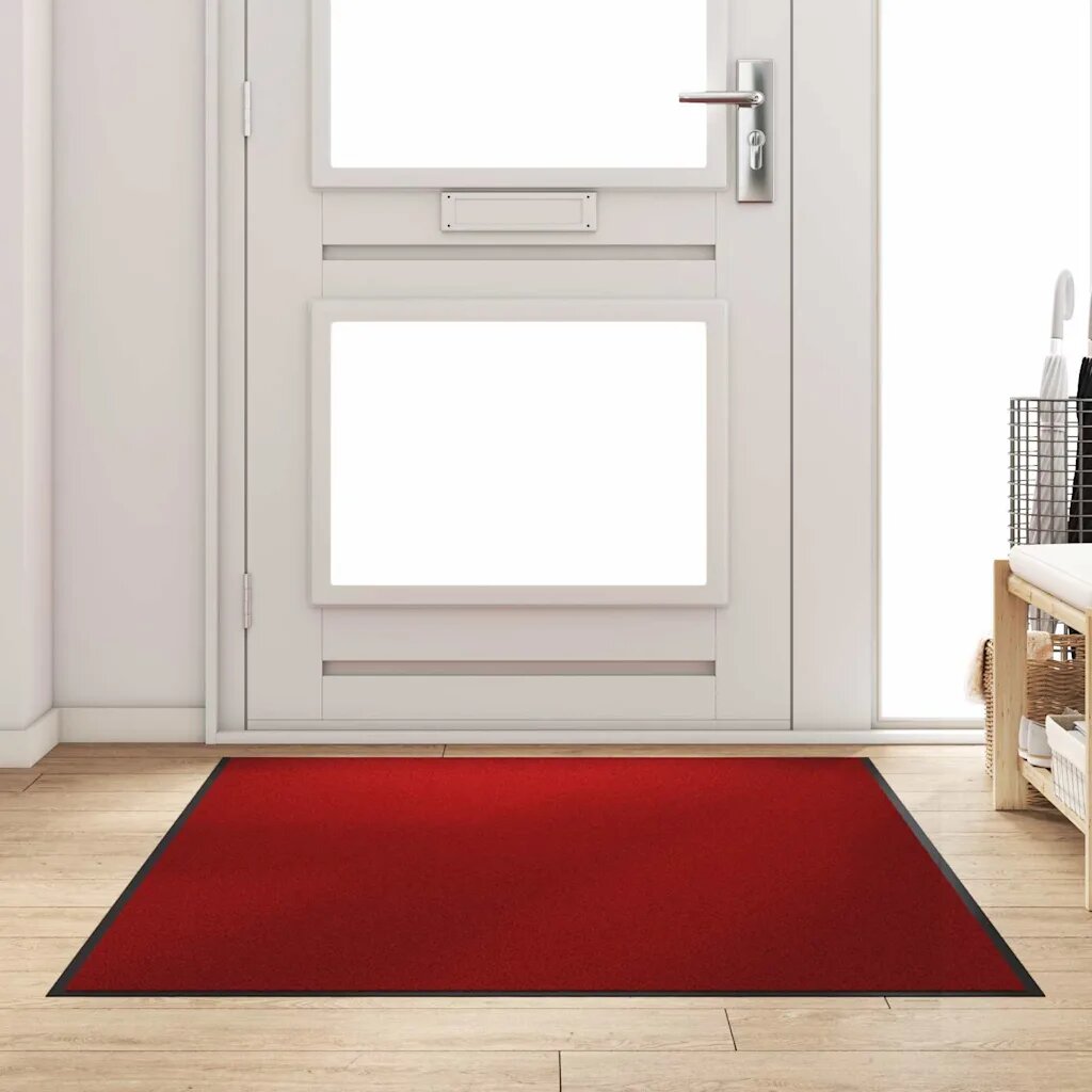 vidaXL Мат за врата Червен и Черен 120 x 180 cm 100% Полиамид