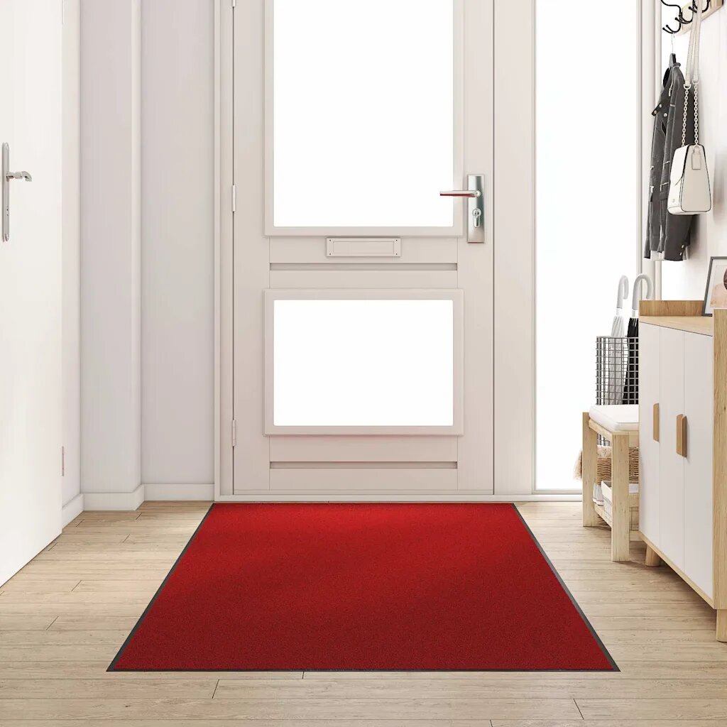 vidaXL Мат за врата Червен и Черен 120 x 300 cm 100% Полиамид