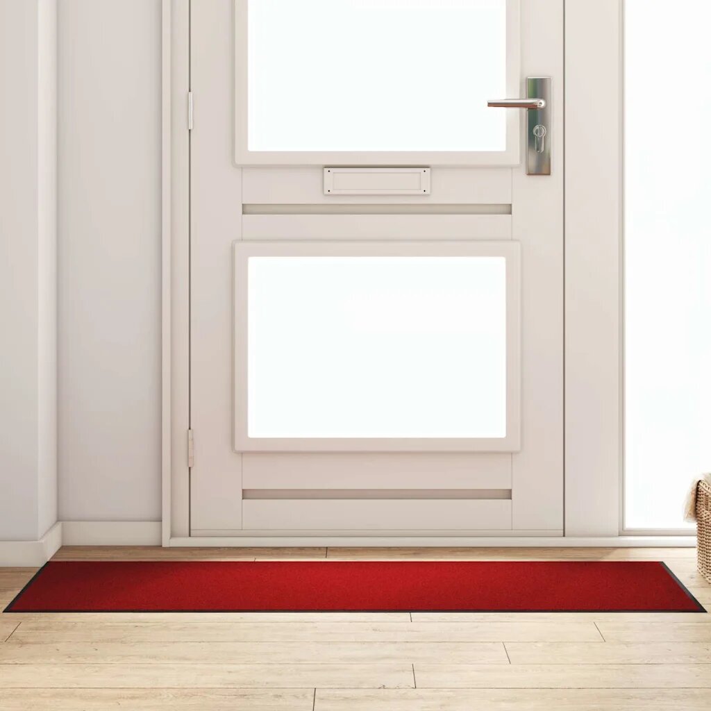 vidaXL Мат за врата Червен и Черен 60 x 180 cm 100% Полиамид