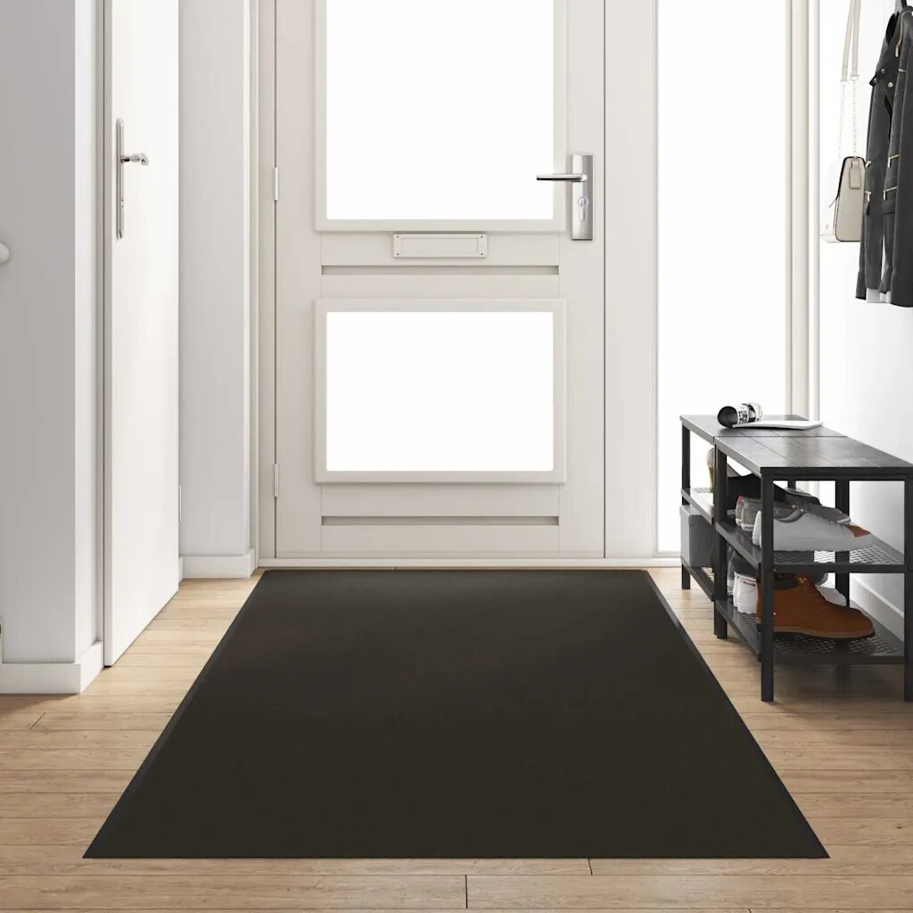 vidaXL Мат за врата Друг Черно 120 x 400 cm Полиамид и PVC