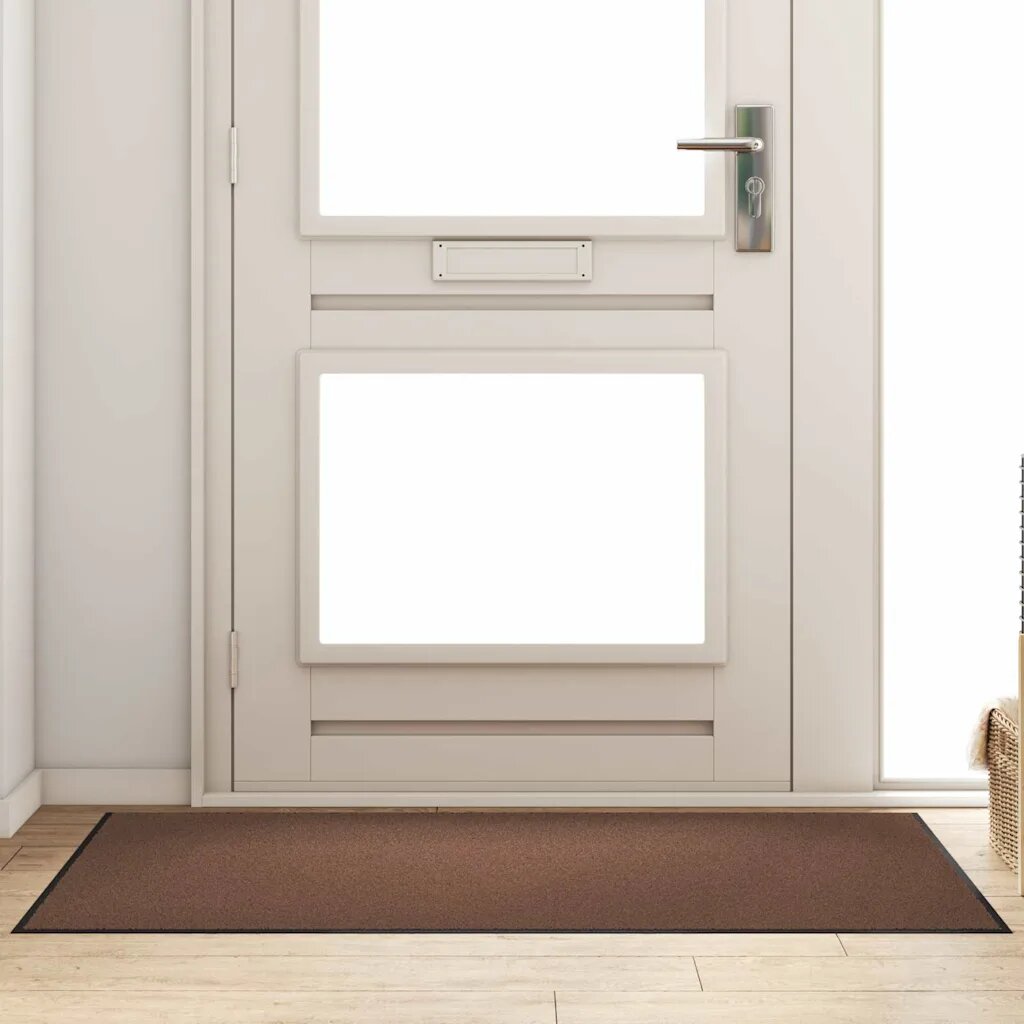 vidaXL Мат за врата Кафяво и черно 90 x 150 cm 100% Полиамид