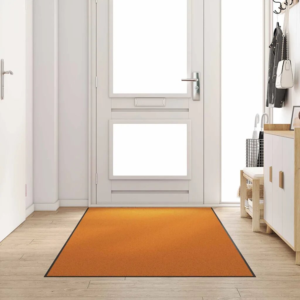 vidaXL Мат за врата Оранжев и Черен 120 x 300 cm 100% Полиамид