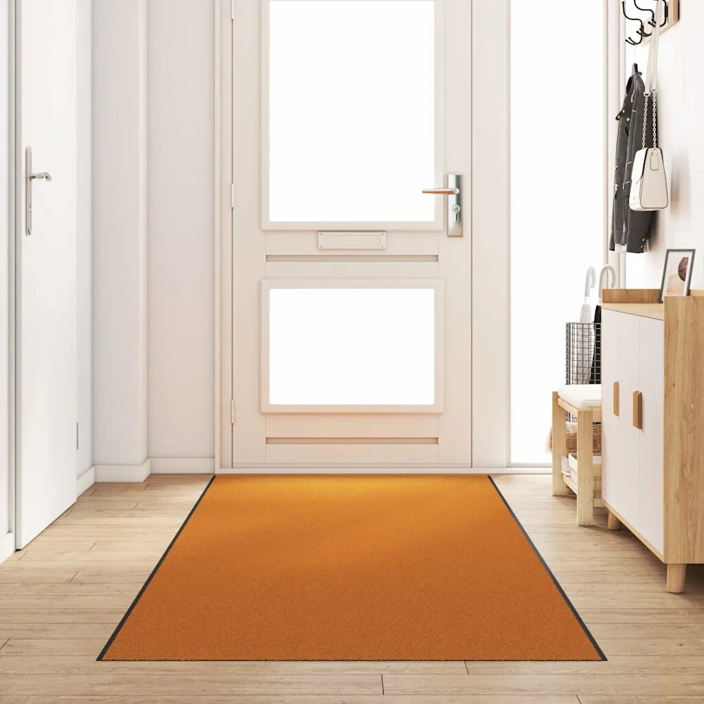vidaXL Мат за врата Оранжев и Черен 120 x 400 cm 100% Полиамид