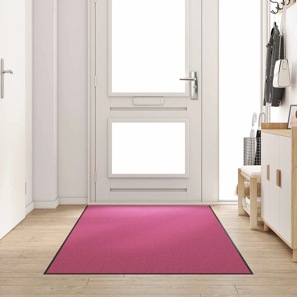 vidaXL Мат за врата Розово и черно 120 x 300 cm 100% Полиамид