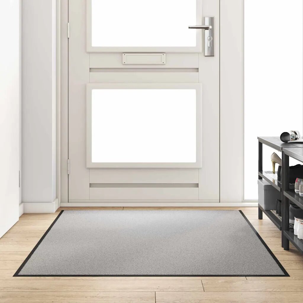 vidaXL Мат за врата Сив и черен 120 x 180 cm 100% Полиамид