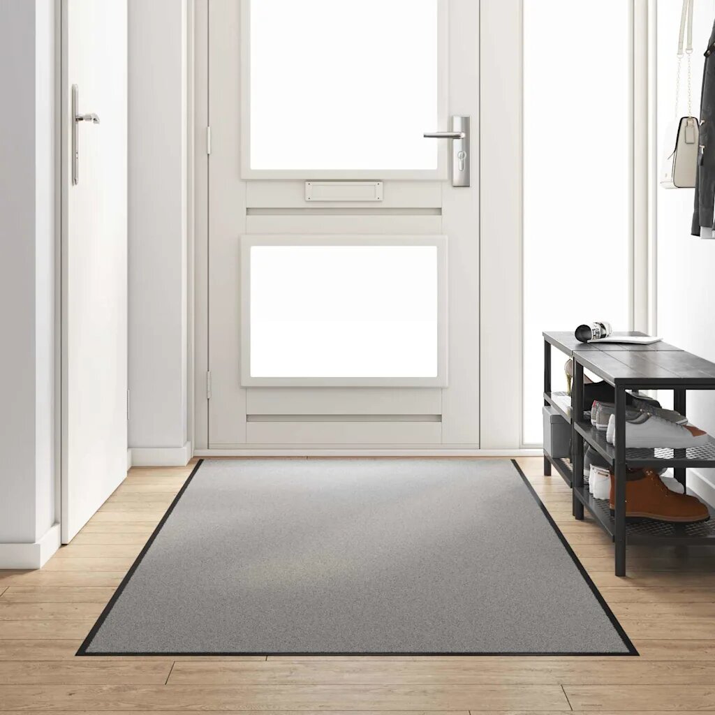 vidaXL Мат за врата Сив и черен 120 x 300 cm 100% Полиамид