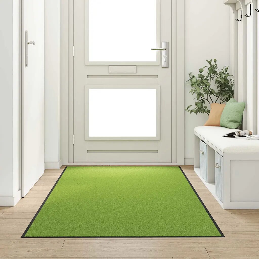 vidaXL Мат за врата Зелен и Черен 120 x 250 cm 100% Полиамид
