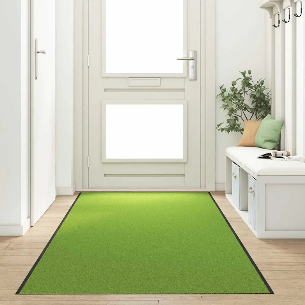 vidaXL Мат за врата Зелен и Черен 120 x 400 cm 100% Полиамид