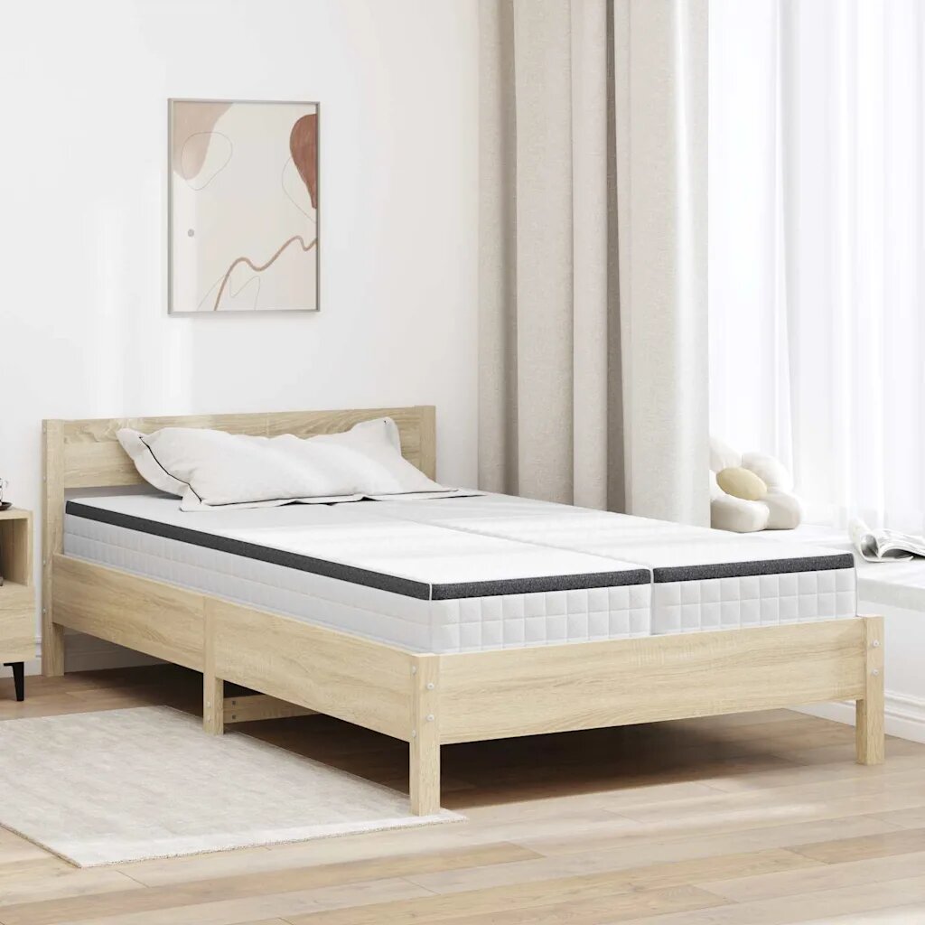 vidaXL Матрак 2 бр. Средно меко 60 x 200 cm Бяло и сиво