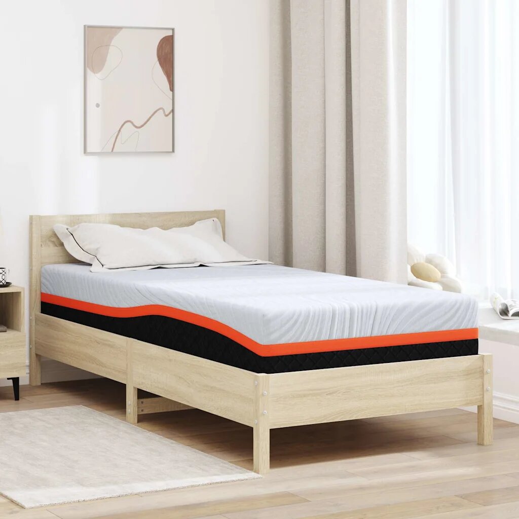 vidaXL Матрак Бяло и сиво 100 x 200 cm Жакардова материя