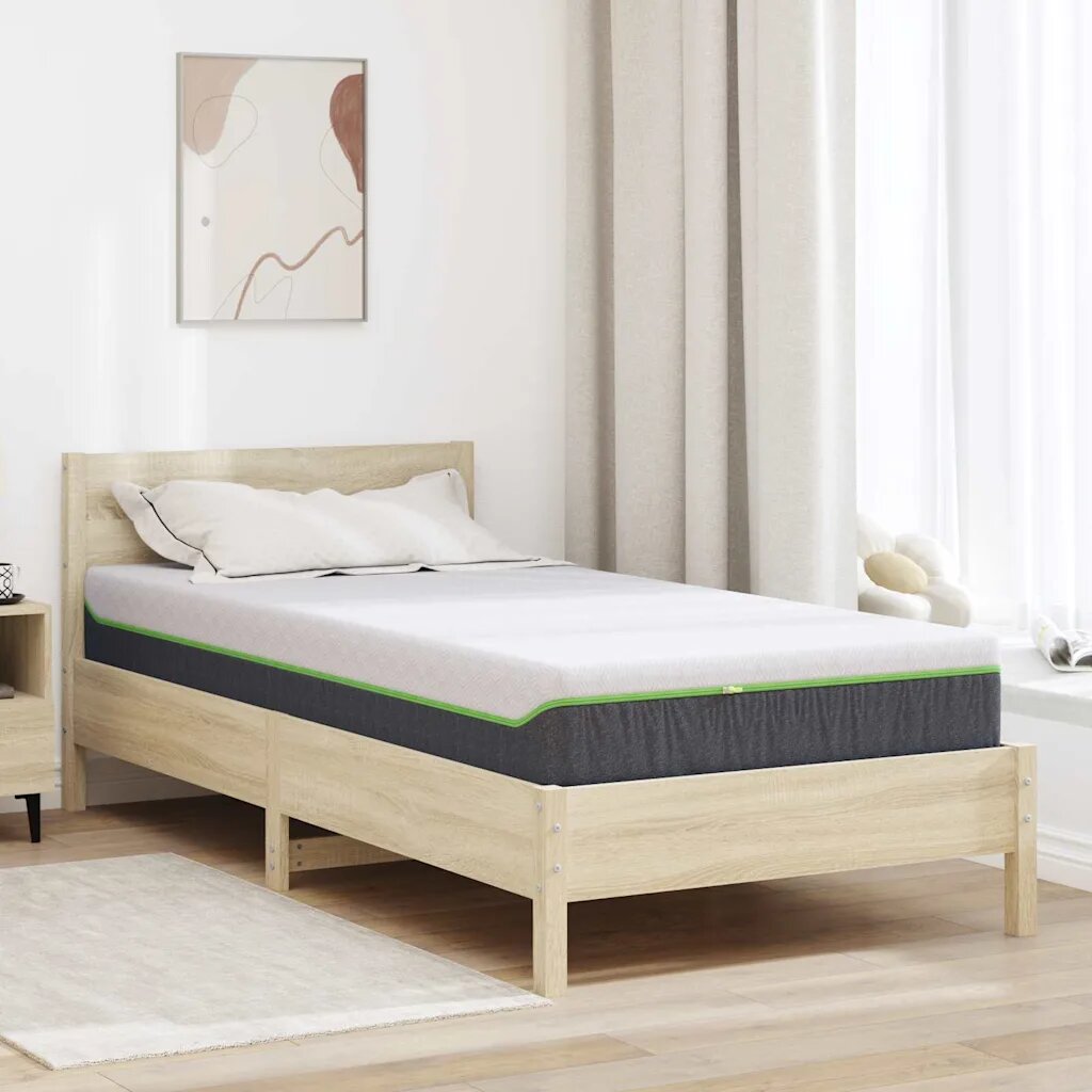 vidaXL Матрак Бяло и сиво 90 x 190 cm Жакардова материя