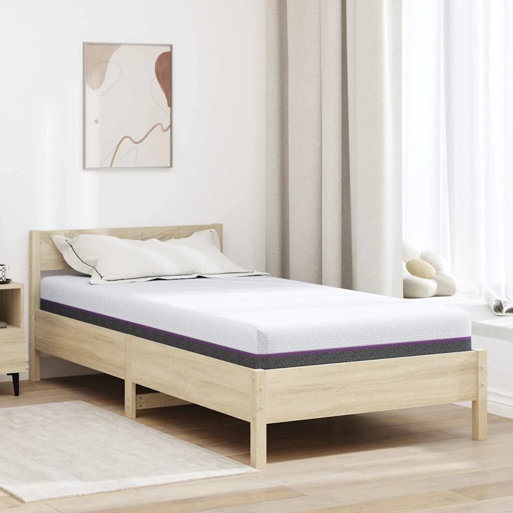 vidaXL Матрак от мемори пяна Средно 100 x 200 cm Бяло и сиво