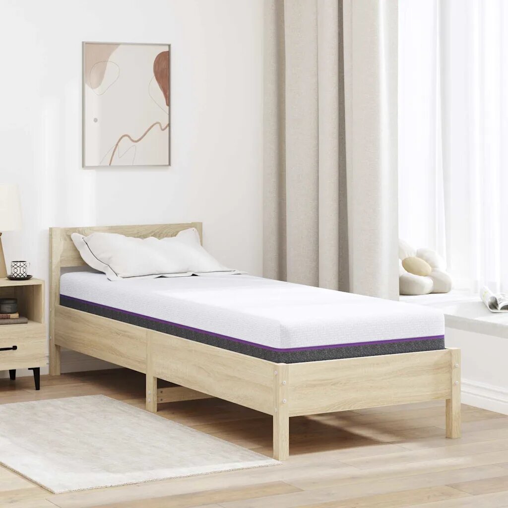 vidaXL Матрак от мемори пяна Средно 70 x 200 cm Бяло и сиво