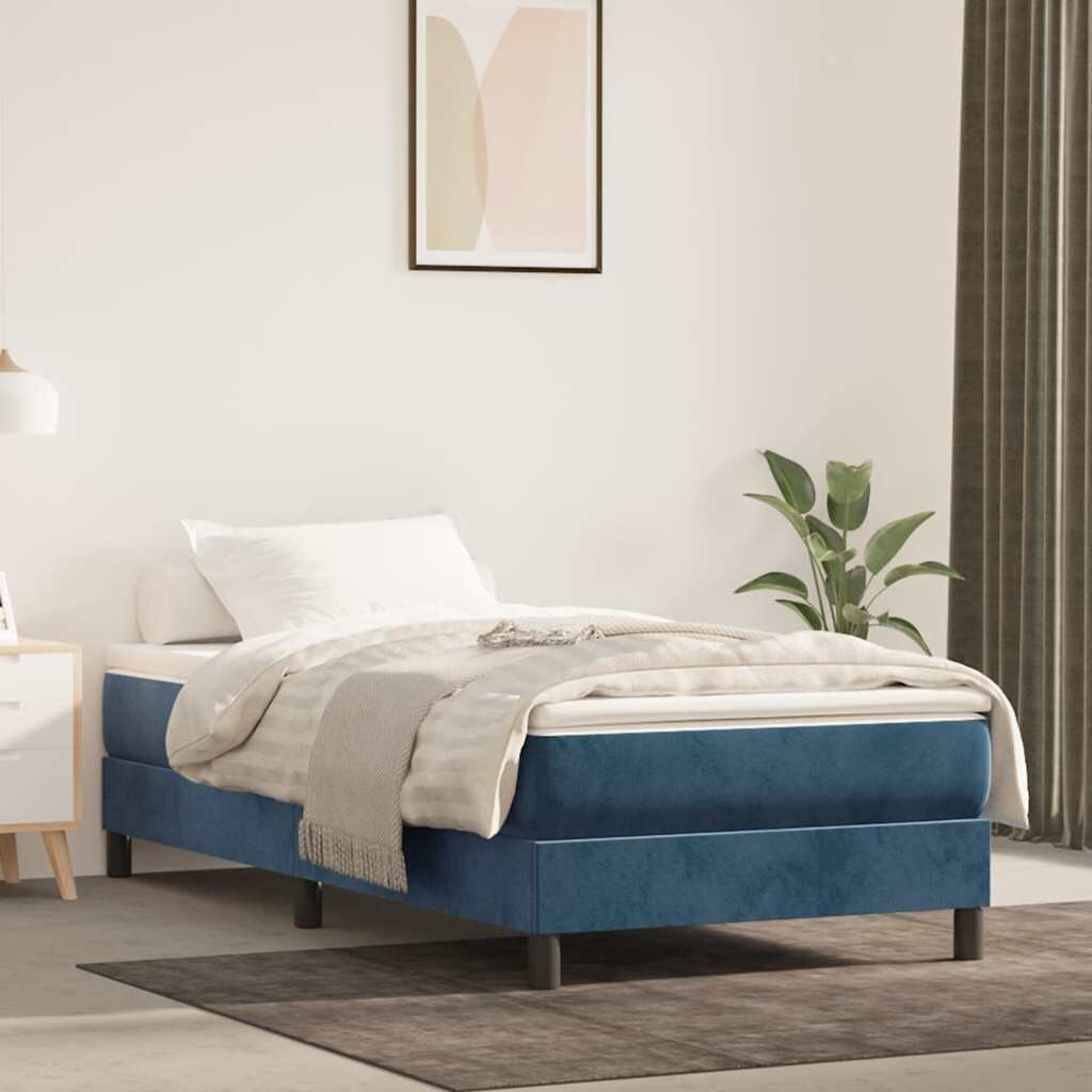 vidaXL Матрак покет пружини за деца средна твърдост тъмносин 80x160 см кадифе