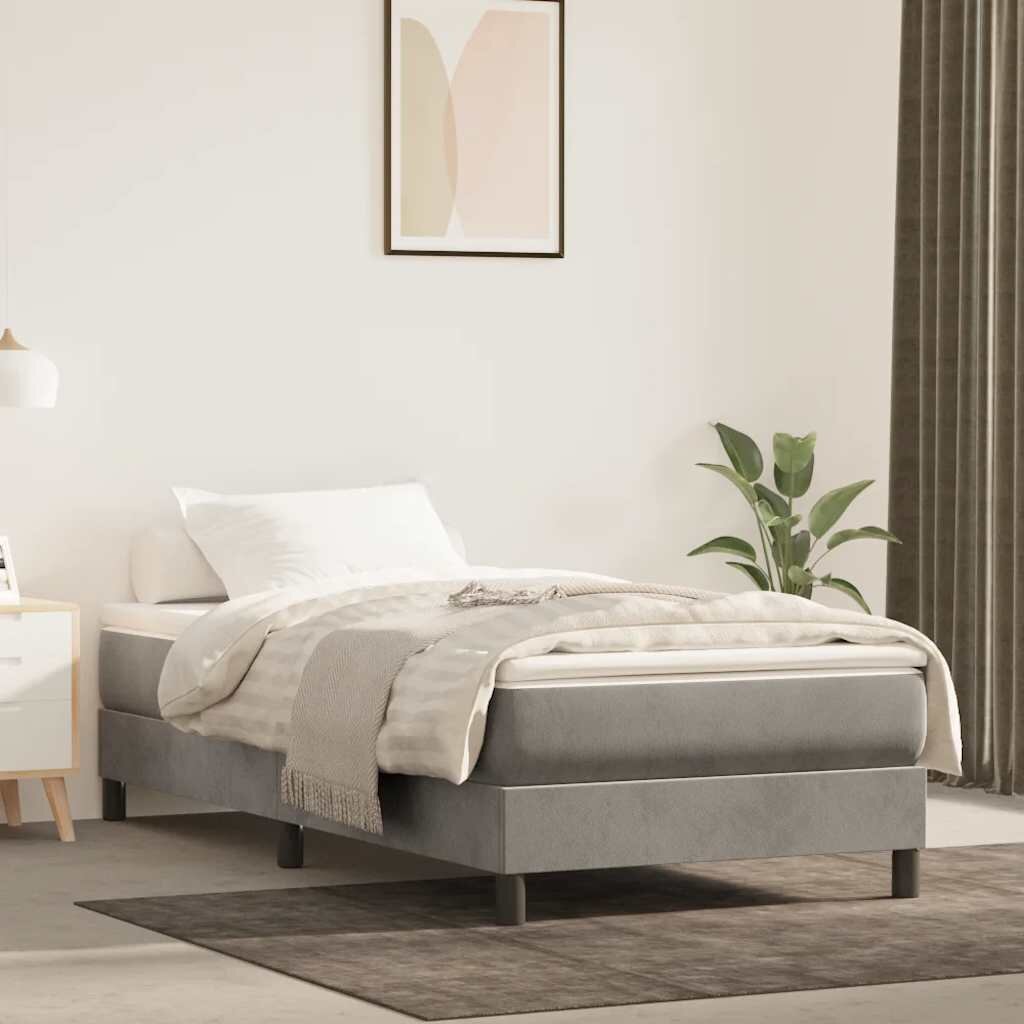 vidaXL Матрак с покет пружини 100 x 210 x 20 см Светлосиво