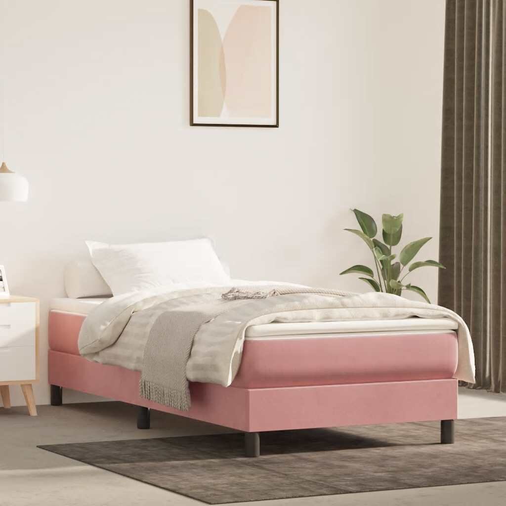 vidaXL Матрак с покет пружини 100 x 220 x 20 см Розово