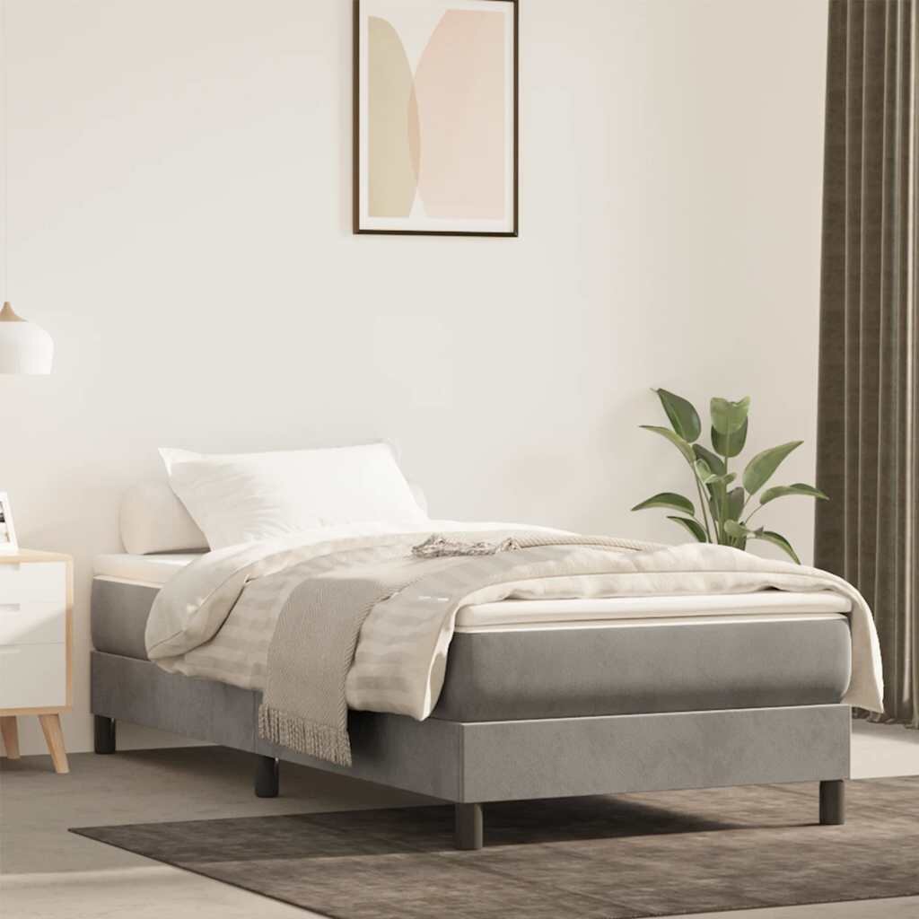vidaXL Матрак с покет пружини 100 x 220 x 20 см Светлосиво
