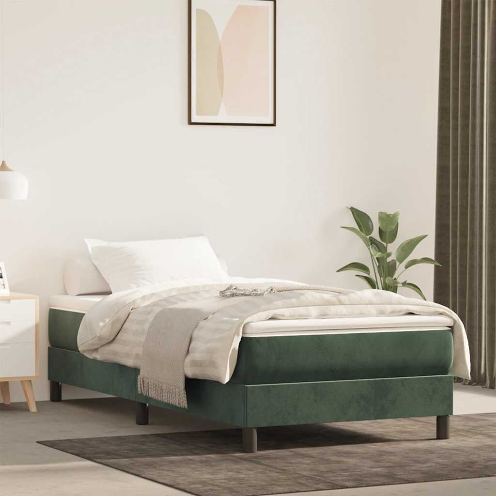 vidaXL Матрак с покет пружини 100 x 220 x 20 см Тъмнозелено