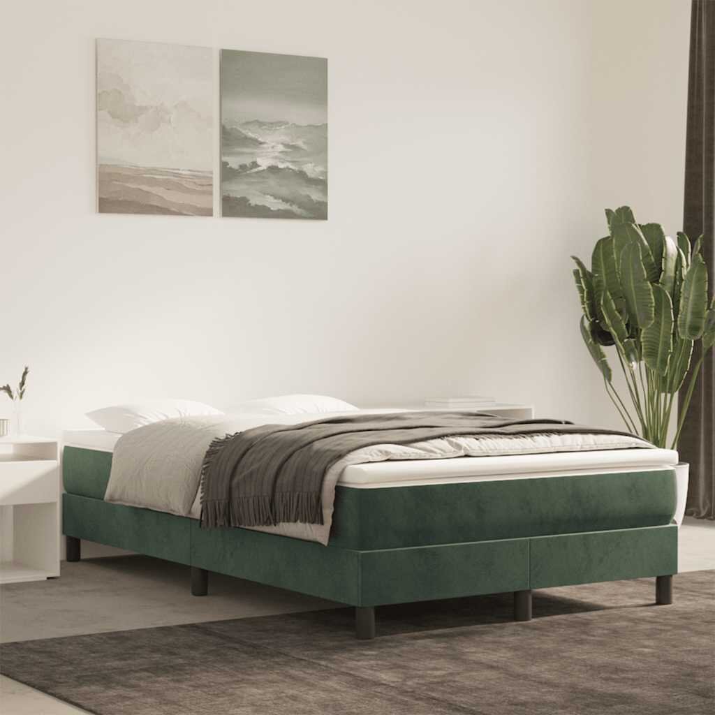 vidaXL Матрак с покет пружини 120 x 220 x 20 см Тъмнозелено
