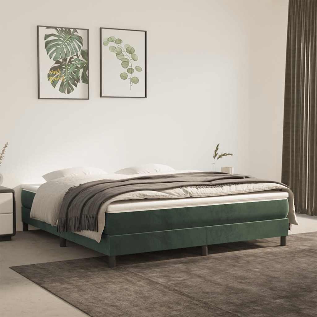 vidaXL Матрак с покет пружини 160 x 210 x 20 см Тъмнозелено