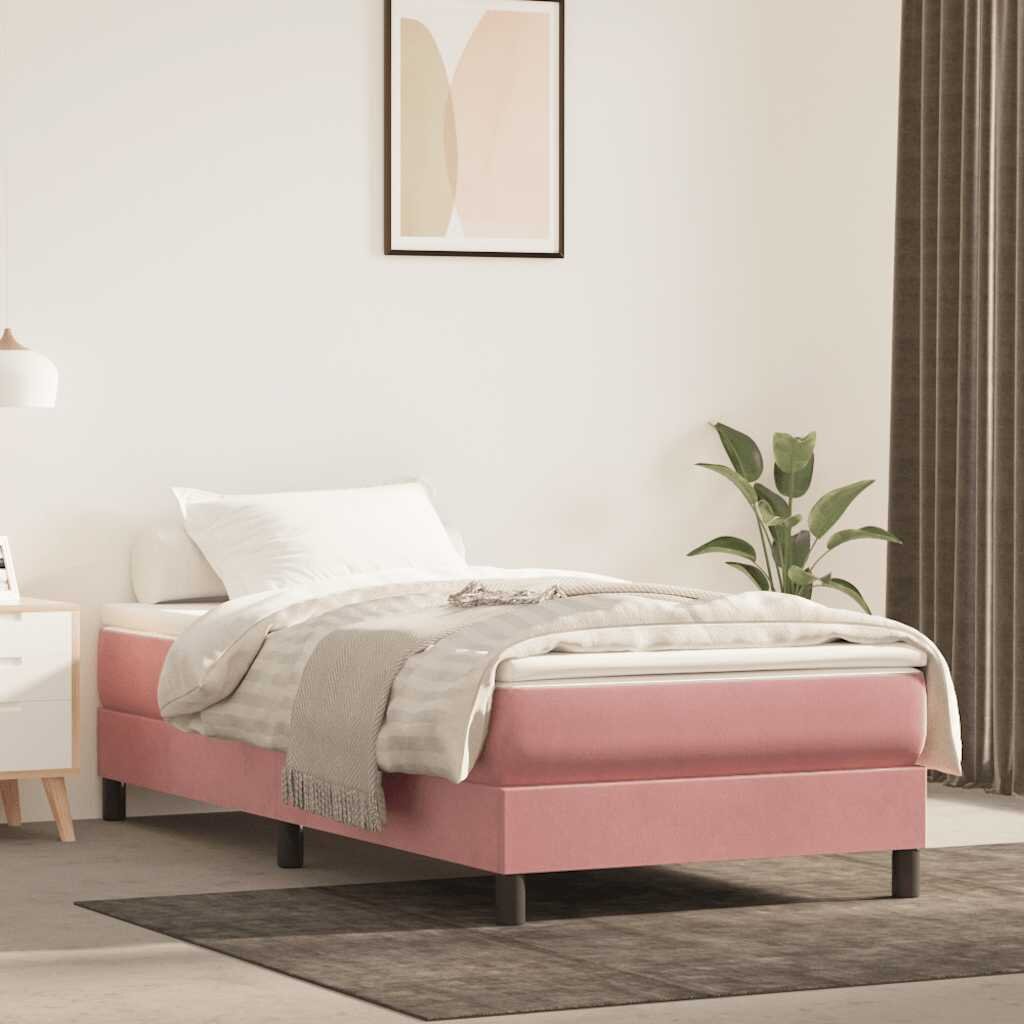 vidaXL Матрак с покет пружини 90 x 220 x 20 см Розово