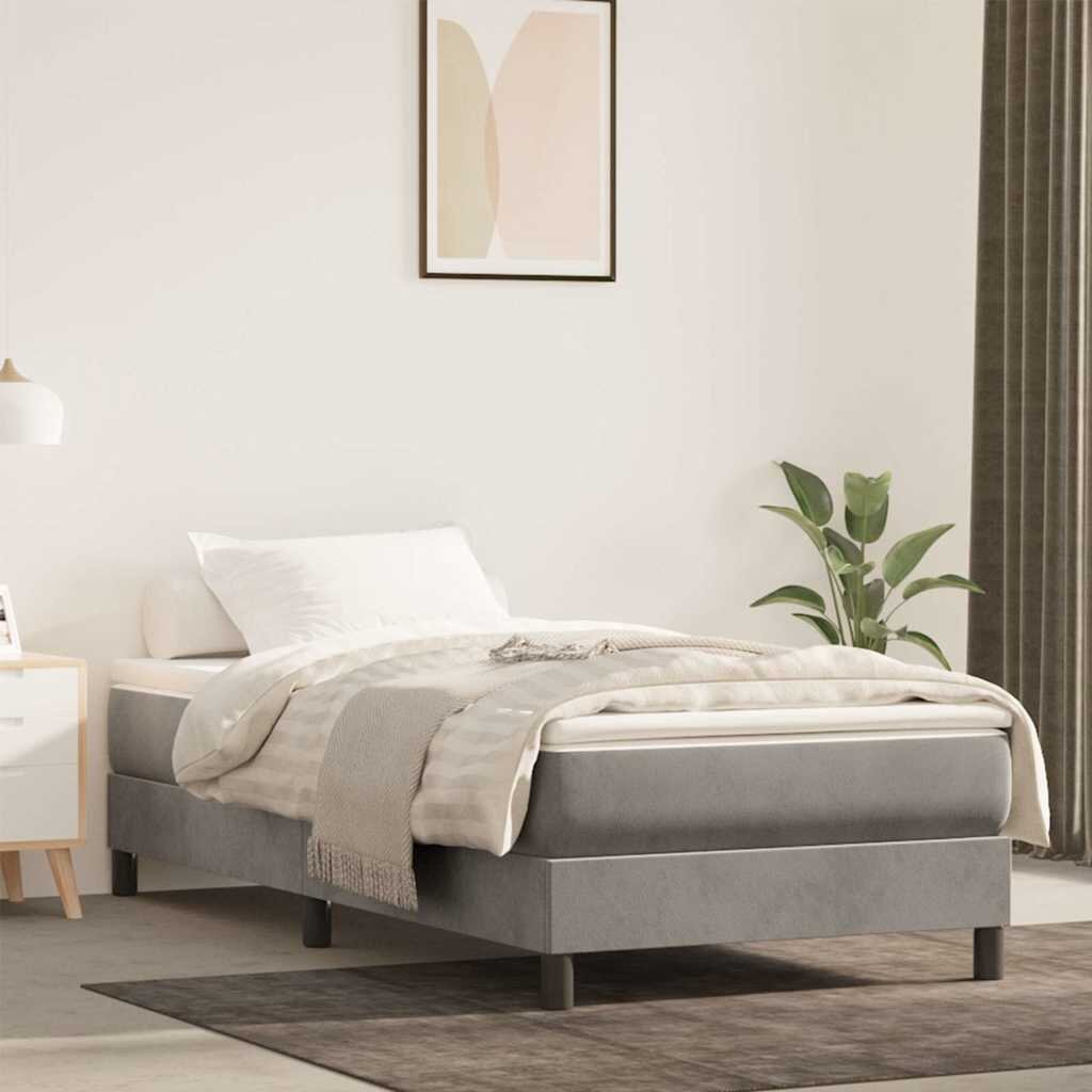 vidaXL Матрак с покет пружини 90 x 220 x 20 см Светлосиво