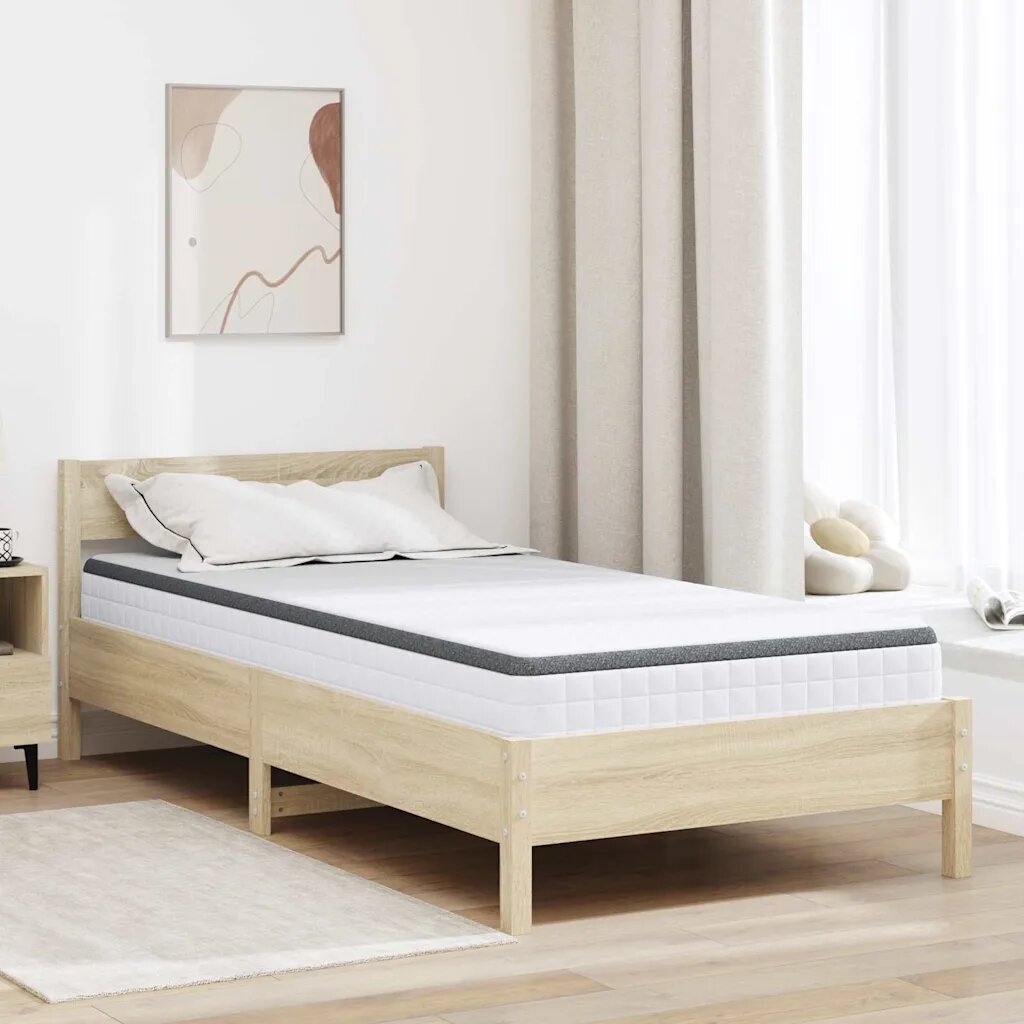 vidaXL Матрак Средно меко 100 x 200 cm Бяло и сиво
